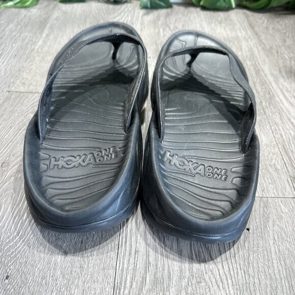 Hoka One One Ora Recovery Black Thong Slides Sandals Mens Size 8 main image 7